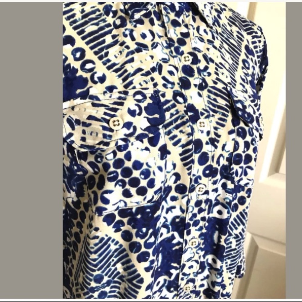 Cabi || Blue White Button Down Dress - Picture 6 of 10